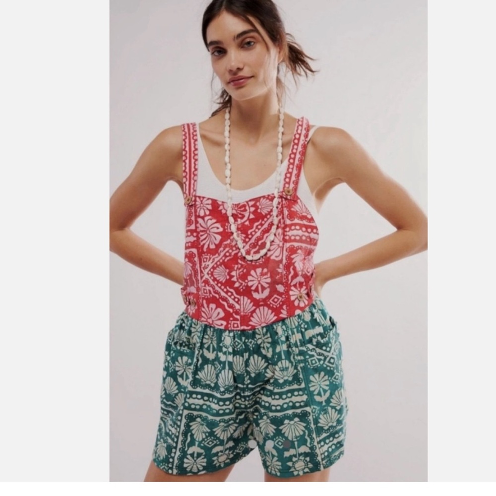 Free People palm bay shorttall Romper